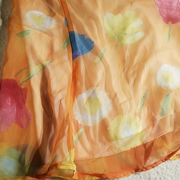 New Wear On Earth Orange Sheer Skirt Sz 18 - Picture 3 of 6